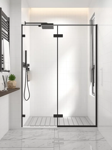 Душевая дверь Veconi Premium Alassio AL-120-00-B-C4 120х200 стекло прозрачное профиль черный