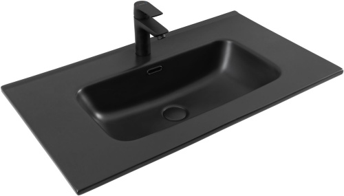 Раковина-столешница Aquanet Flat 00329255 полувстраиваемая цвет черный