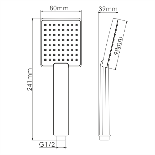 Душевая лейка WasserKRAFT  A141 квадратная - фото 3