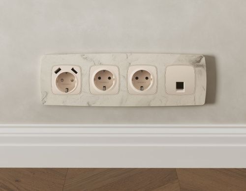 Комплект механизма компьютерной розетки Ambrella Volt MO332005