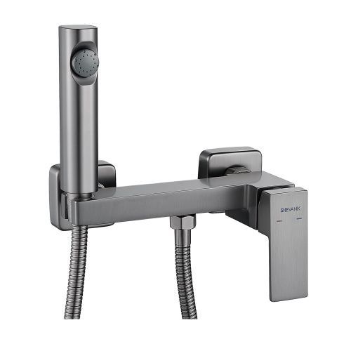 Гигиенический душ со смесителем Shevanik S96T S9605T-1 оружейная сталь