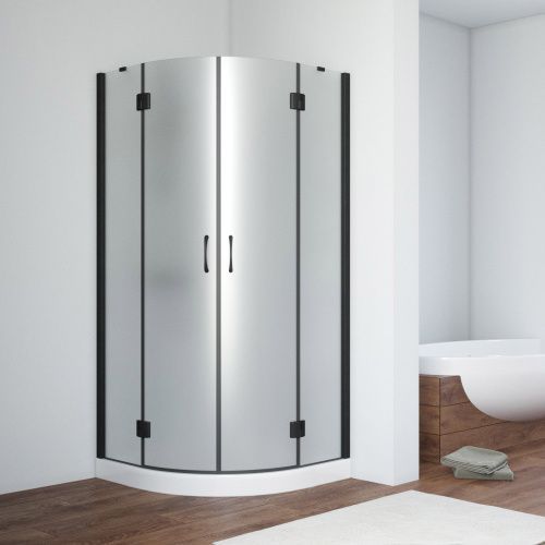 Душевой уголок Vegas-Glass AFS TUR+NOVO AFS NOVO 80 02М 10 R 80х80 стекло матовое профиль черный без поддона