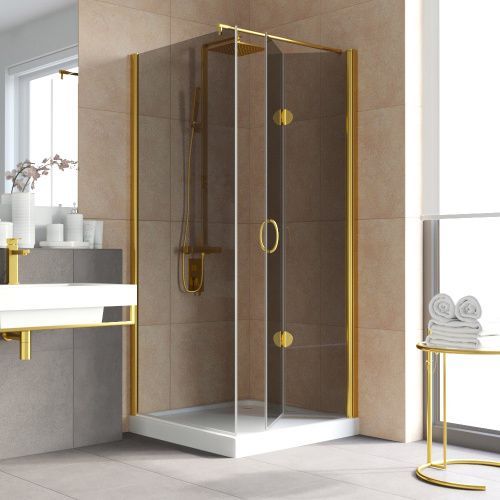 Душевой уголок Vegas-Glass GPS-Fis LUX GPS-Fis LUX 80*80 09 07 R 80х80 стекло тонированное профиль золото без поддона