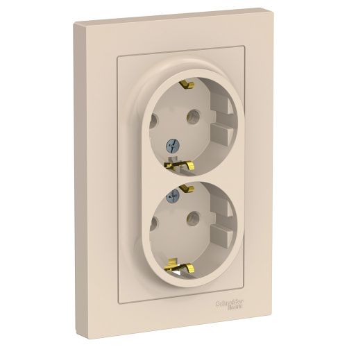 Розетка с/з двойная 16А Systeme Electric AtlasDesign (АтласДесигн) ATN000224