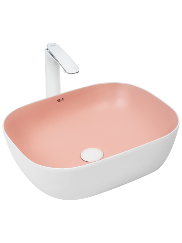 Раковина WeltWasser WW ELBACH M2143 WP (10000004525) накладная цвет белый/розовый Раковина WeltWasser WW ELBACH M2143 WP (10000004525) накладная цвет белый/розовый