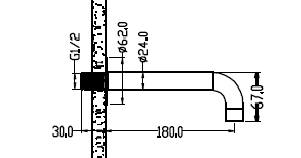 Излив Boheme Fusion 625-SGM настенный графит глянцевый - фото 2
