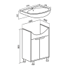 Тумба под раковину Runo ЭКО 00000001142 50х30 напольная цвет белый