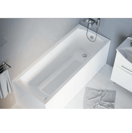 Ванна акриловая 1MarKa MODERN 01мод1270 120х70 пристенная прямоугольная без ножек и каркаса