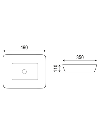 Раковина из сантехнического фаянса WeltWasser WW SK 10000004560 40 см накладная цвет белый без отверстий под смеситель