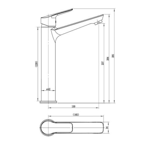 Смеситель для раковины Voda Reef RE25 на столешницу хром - фото 3