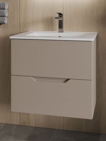 Тумба с раковиной Orange Line Li-60TuL+Ra 60х50 подвесная цвет коричневый