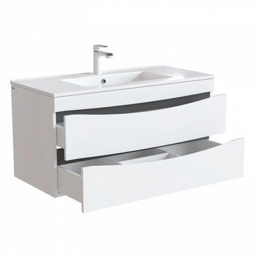 Тумба с раковиной IDDIS Cloud CLO10W1i95K 100х47х50 подвесная цвет белый - фото 3