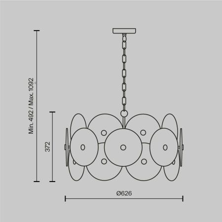 Светильник подвесной Maytoni Aster Modern MOD007PL-08G