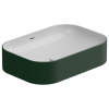 Раковина керамическая GSG Ceramic Design Easy EALAVTP60BI000/036 60х40 накладная цвет белый/зеленый без отверстий под смеситель