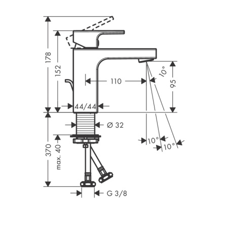 Смеситель Hansgrohe Vernis Shape 71594000 на раковину хром