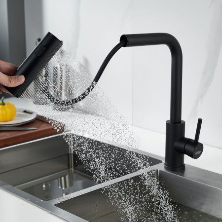 Смеситель для кухни Raffine F203H на мойку черный