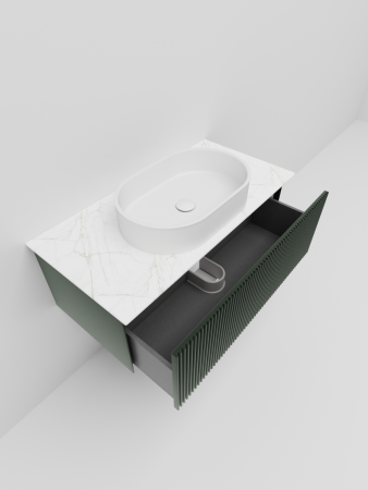 Тумба со столешницей La Fenice TERRA NFNC-01-TER-G-80-3-GG 80х50 подвесная цвет синий/серый