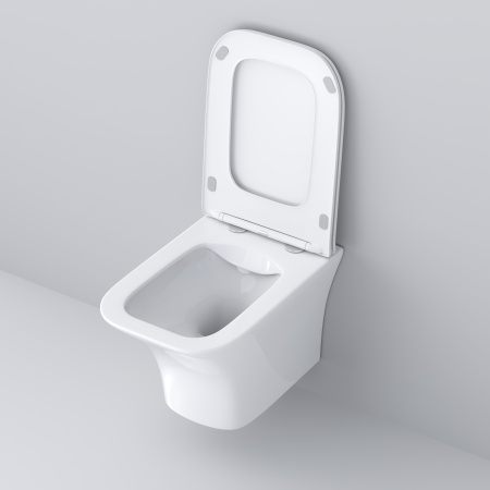 Унитаз подвесной Grossman Galaxy GR-4476S белый глянцевый с сиденьем микролифт безободковый каскадный смыв