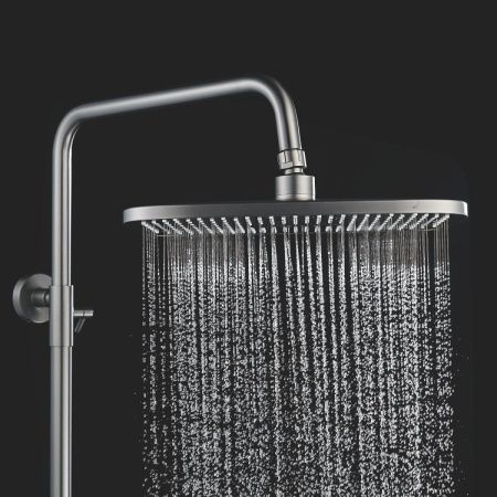 Душевая стойка Shevanik S4136T настенная цвет оружейная сталь