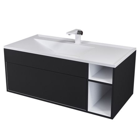Тумба под раковину Uperwood Lotus 39340205464 100х50 подвесная цвет черный