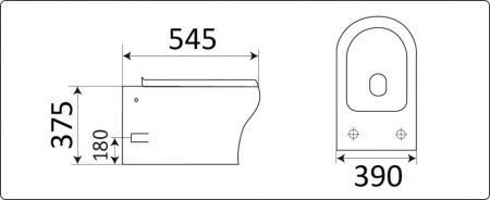 Унитаз подвесной CeramaLux CL2100 белый с сиденьем микролифт безободковый каскадный смыв