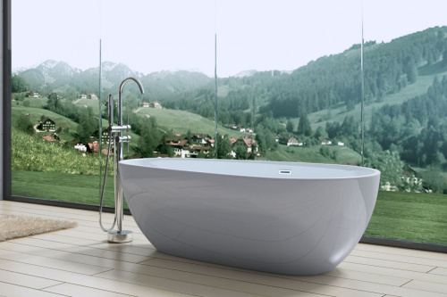 Ванна акриловая Art&Max AM-506-1670-845 отдельностоящая овальная - фото 4