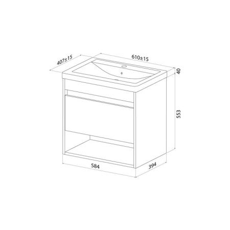 Тумба с раковиной Iddis Zodiac X ZDX60WNi95K 60х40 подвесная цвет белый