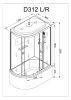 Душевая кабина AvaCan D312SRLED 120х90 асимметричная с крышей ориентация правая