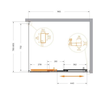 Душевой уголок Cezares MOLVENO MOLVENO-AHF-31-100/80-C-CR-IV 100х80 стекло прозрачное профиль хром без поддона