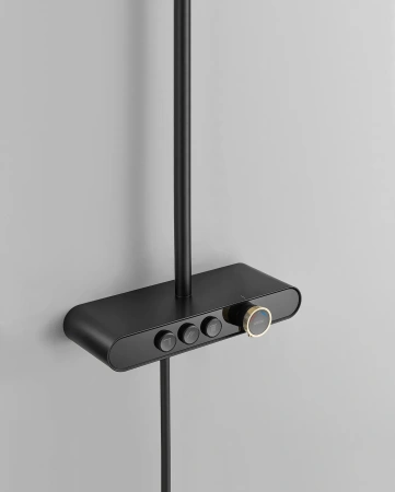 Душевая стойка Arrow AG3323SHMB настенная цвет черный с термостатом