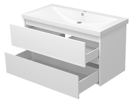Тумба под раковину Misty Алиса Э-Али01100-011П2Я 100х50 подвесная цвет белый