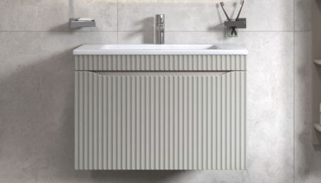 Тумба под раковину Velvex Alba 369 тирамису 80х40 подвесная цвет серый