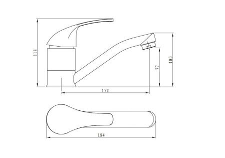 Смеситель Rush Vrangel VR7114-26 на раковину хром