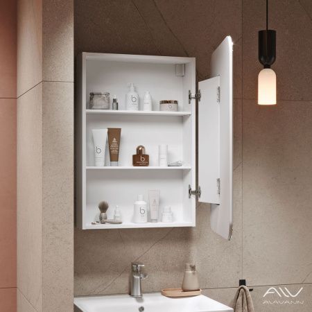 Зеркало-шкаф Alavann Cosmetic ALV0770001 60х80 подвесной цвет белый