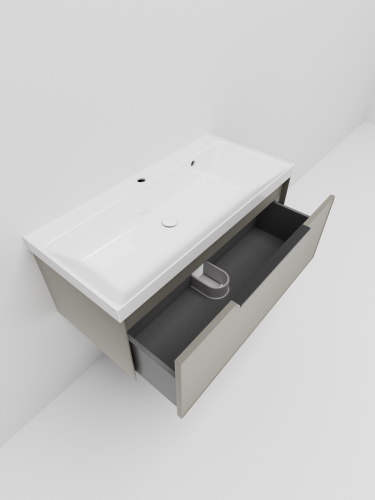 Тумба под раковину La Fenice Simpla FNC-01-SIM-C-100 100х44х35 подвесная цвет бежевый матовый - фото 3