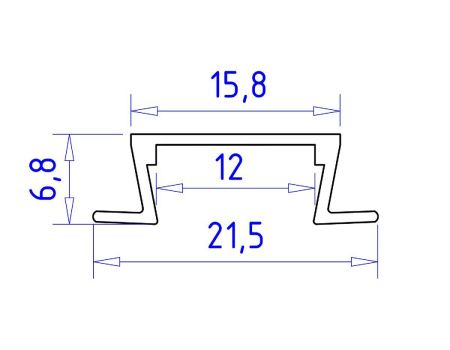 Алюминиевый встраиваемый профиль Ambrella Light Alum Profile (Алум Профиле) GP1001AL