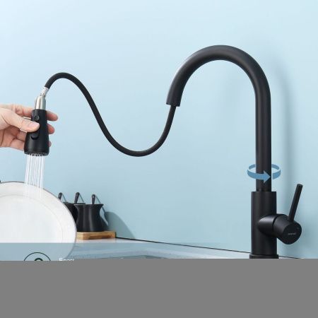 Смеситель для кухни Splenka S203 S203.49.06 на мойку черный