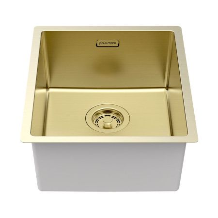 Кухонная мойка Paulmark LASSAN 38 UNI LA38-LG 40х35 цвет золото поверхность брашированная