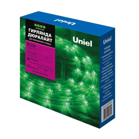 Дюралайт Uniel ULD-D50 8M/С08 IP44 GREEN