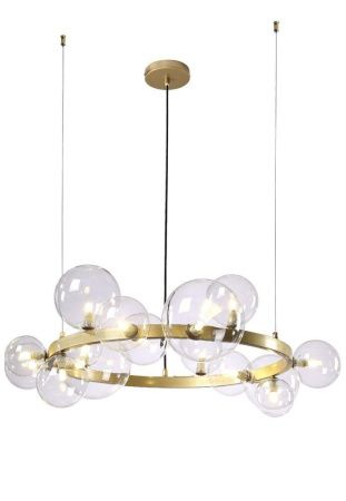 Люстра подвесная Crystal Lux Agata (Агата) Agata SP15 V2 Gold/Transparente