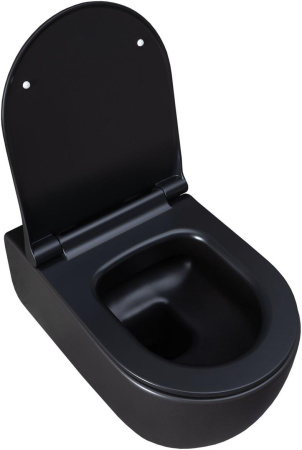 Чаша унитаза подвесная Allen Brau Priority 4.31001.31 цвет черный матовый без сиденья безободковая каскадный смыв