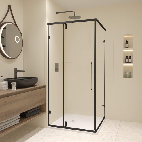 Душевой уголок RGW Classic (Класcик) 350903599-14 90х90 стекло прозрачное профиль черный без поддона - фото 2