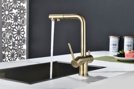 Смеситель для кухни Paulmark SERPENTINE Se213222-BR на мойку бронза