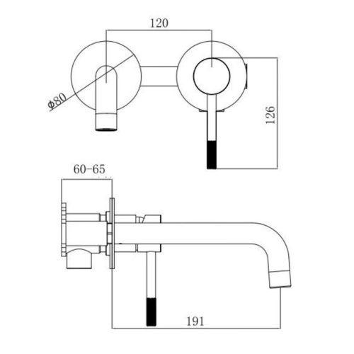 Смеситель для раковины Voda VSL28G встраиваемый в стену золото - фото 3