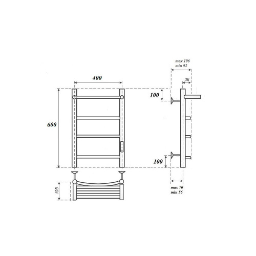 Полотенцесушитель Point Афина PN04846P электрический хром - фото 2