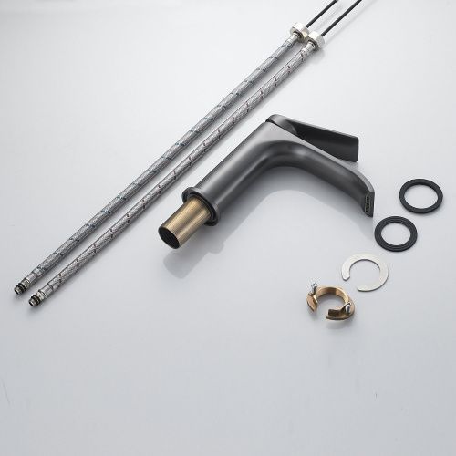 Смеситель Shevanik S4101T на раковину оружейная сталь - фото 4