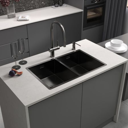 Смеситель для кухни Reflexion Lago RX9904BL на мойку вороненая сталь