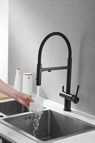 Смеситель для кухни Rose R958H на мойку черный - фото 5