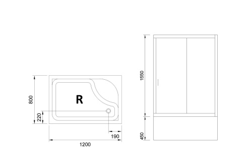 Душевой уголок Royal Bath BP RB8120BP-C-CH-R 120х80 стекло рифленое профиль хром глянцевый - фото 5