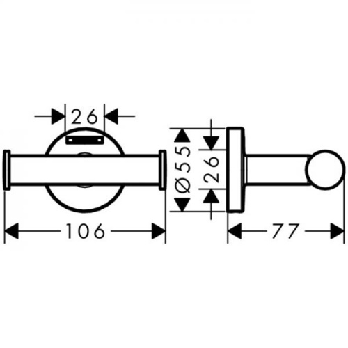 Крючок Hansgrohe Logis 41725000 - фото 2